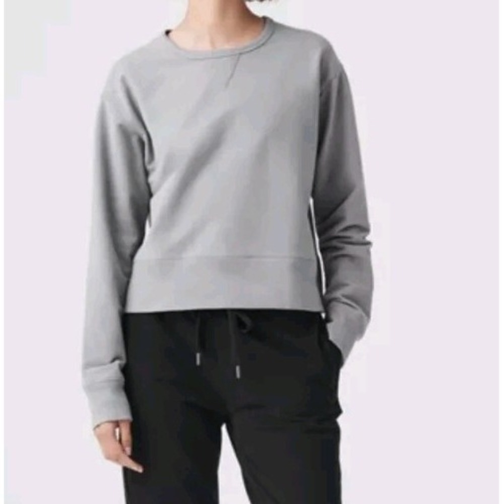 Mack Weldon Ace Soft French Terry Sweatshirt Women's XXL Gray Slightly Cropped